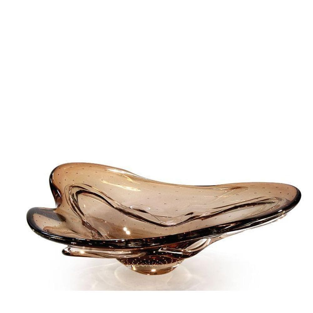 Centro De Mesa Em Cristal Murano Marrom - São Marcos 44Cm