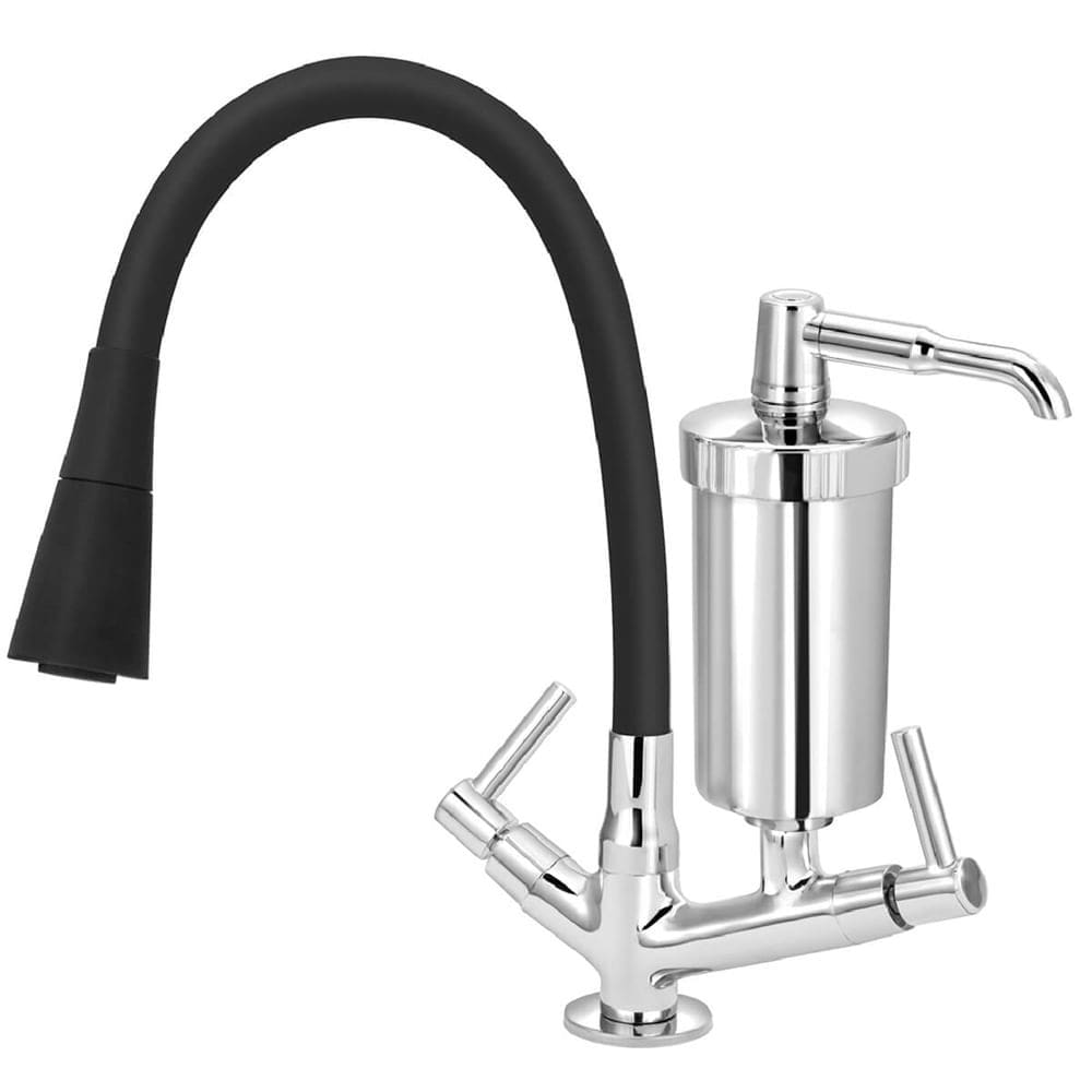 Torneira de Mesa com Filtro Tubo Color Preto Duplo Cone 1/4 de Volta 6175 - 772306 - STOC