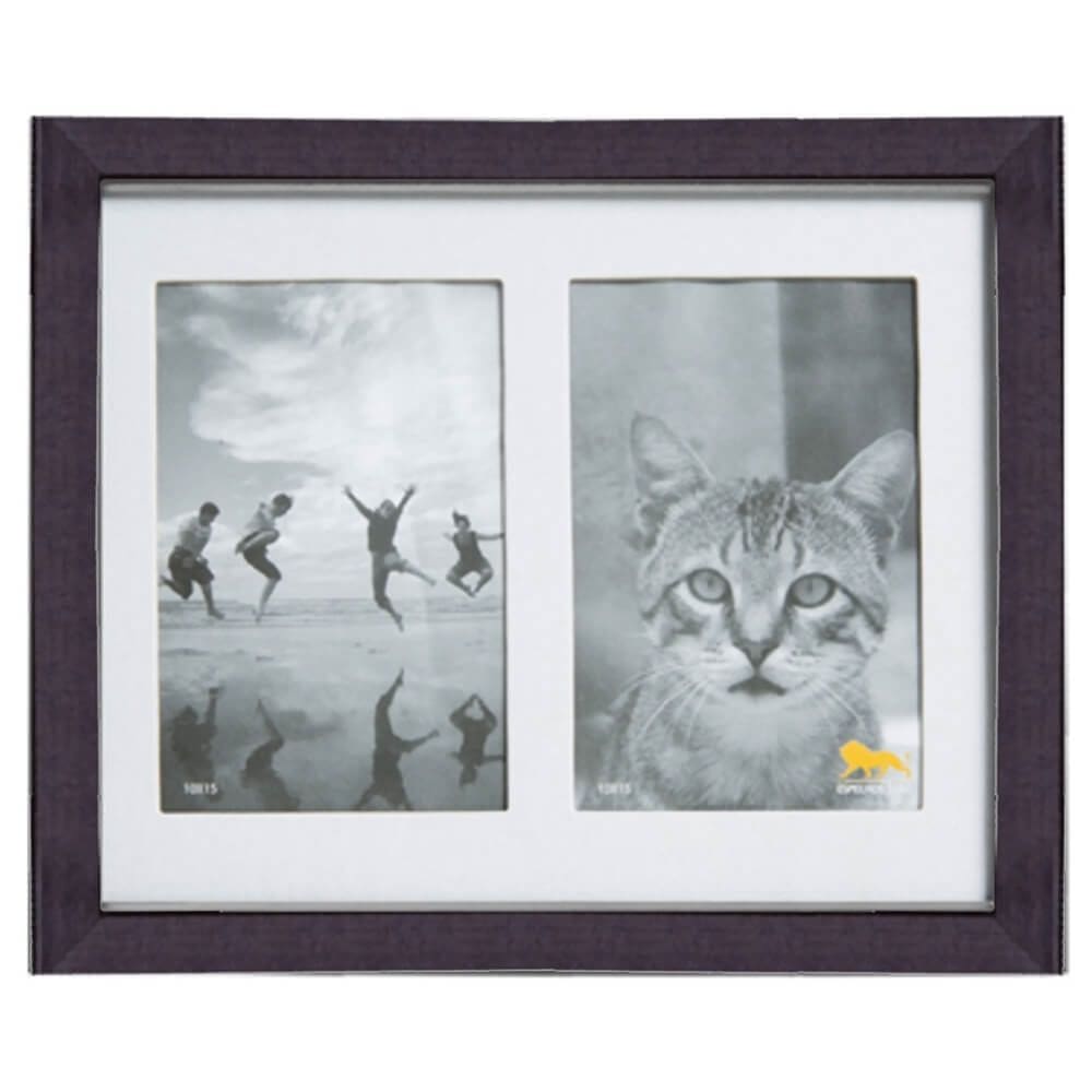 Quadro para Fotos Allegro Duplo Horizontal Tabaco 25 x 20 cm - 2105.27TB.LE00 - LEÃO