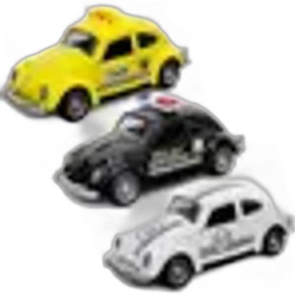 Kit 3 Super Carrinhos Ferro Fusca Clássico 1/32 Miniatura