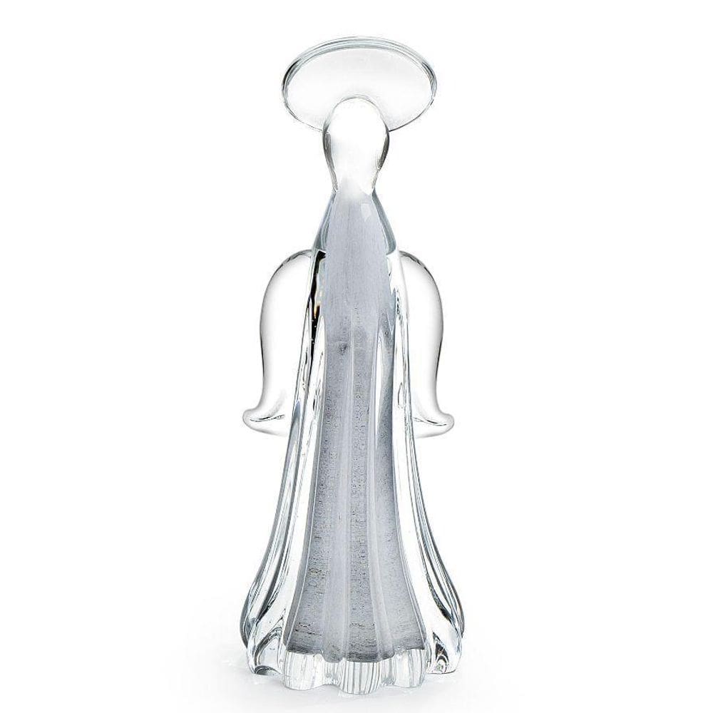 Anjo Em Cristal Murano Cinza - São Marcos 32Cm
