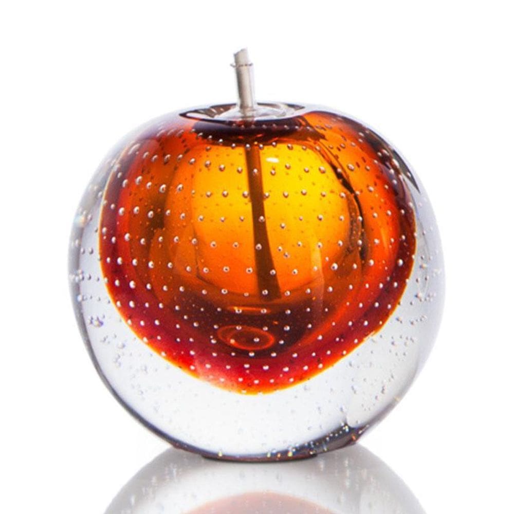 Lamparina Em Cristal Murano Âmbar - São Marcos 10Cm