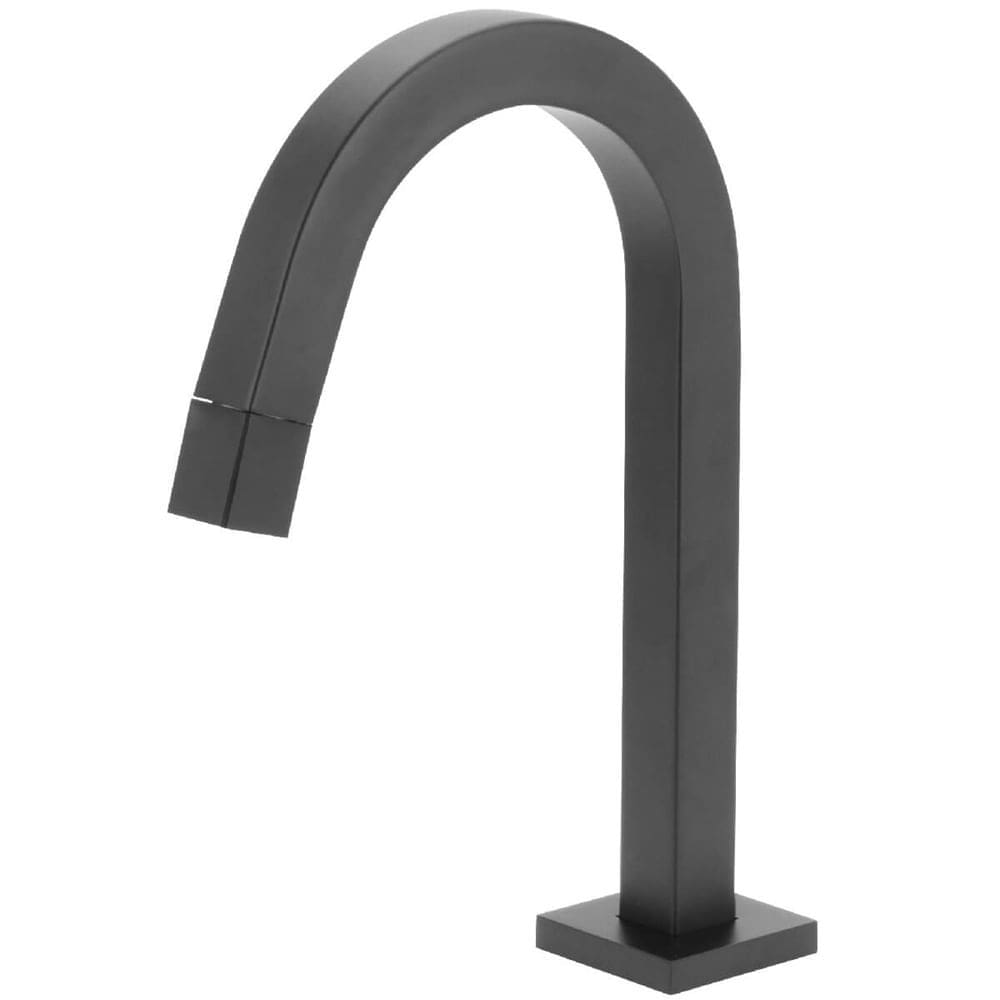 Torneira de Mesa Baixa Tubo Quadrado 22mm Preto Fosco 1248 - 772204 - STOC