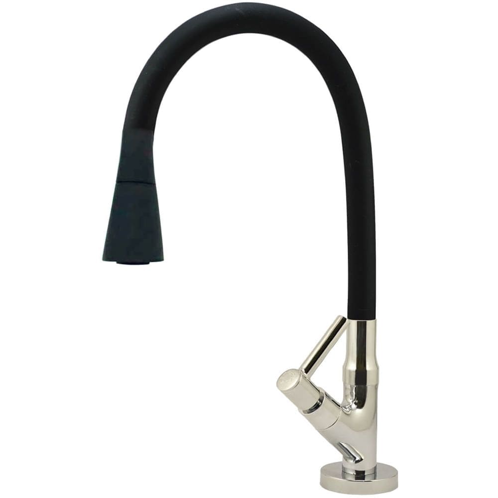 Torneira de Mesa Tubo Gourmet Duplo Cone 1/4 de Volta Preta para Pia 6170 - 772255 - STOC