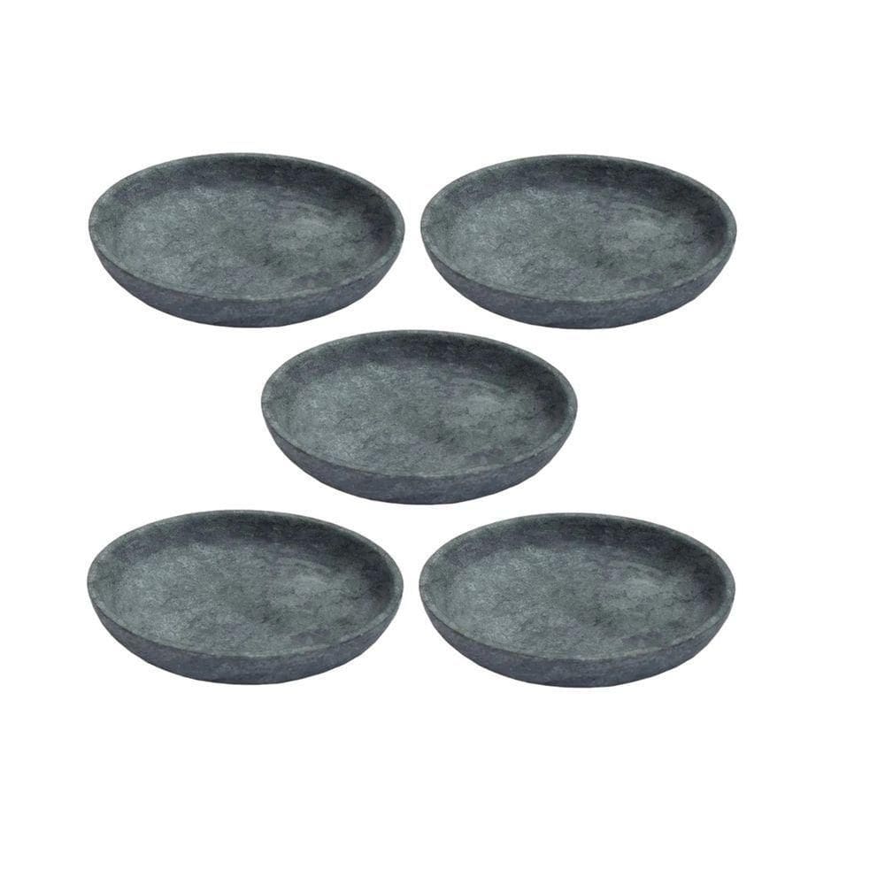 Kit 5 Pratos Fundo Para Massa Em Pedra Sabão Borda Alta 28Cm. - Produto Queridinho!