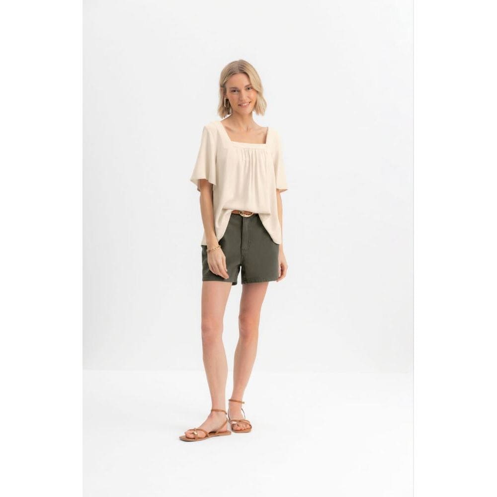 Blusa feminina decote quadrado Essendi - G