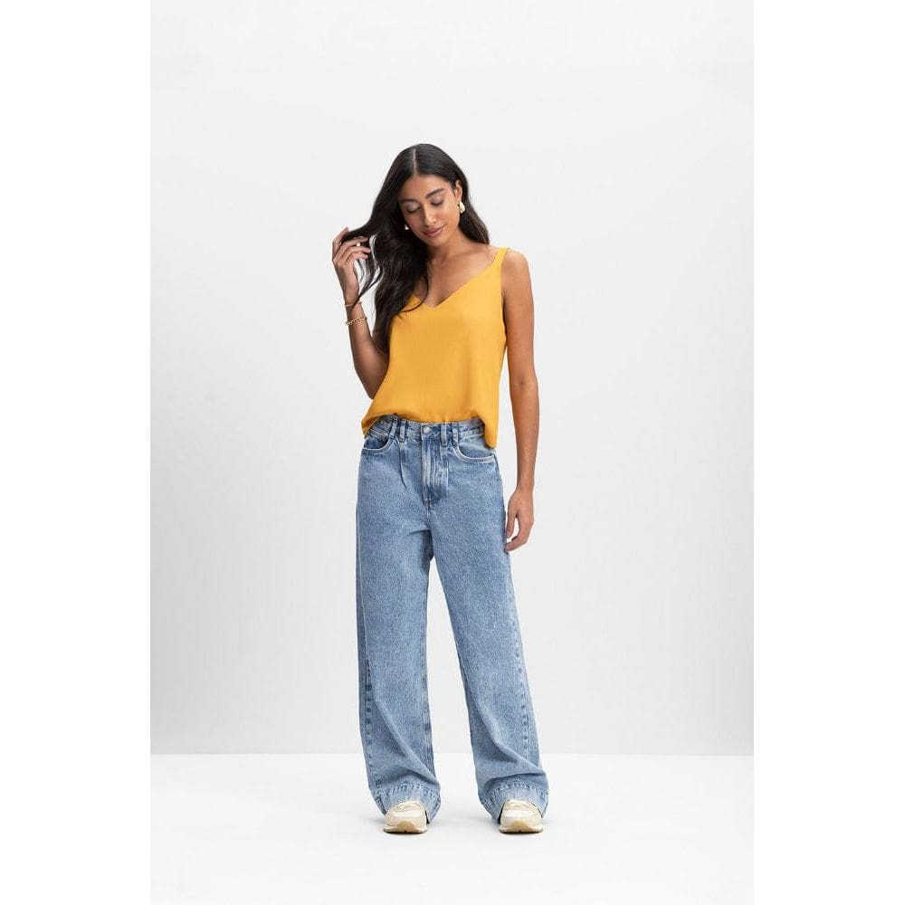 Blusa feminina regata creponada Essendi - P