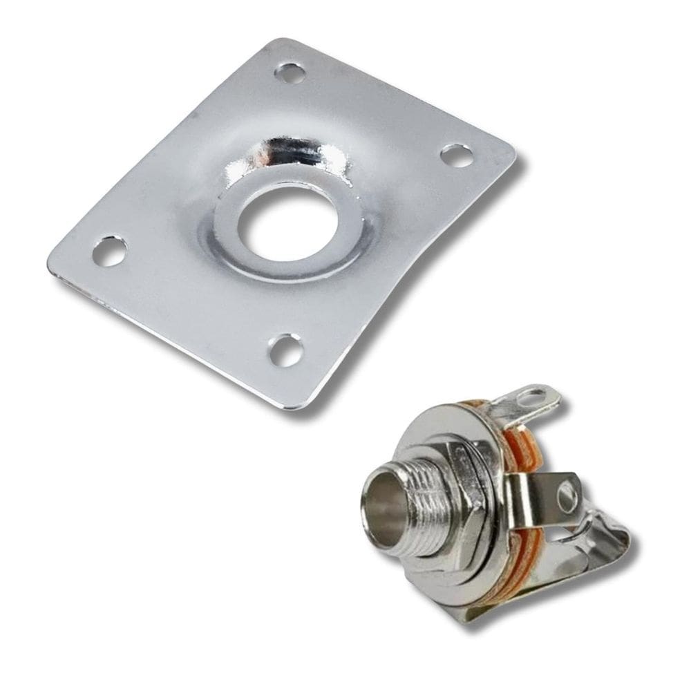 Kit Plate Jack Retangular + Jack Mono P10 Circuito Fechado