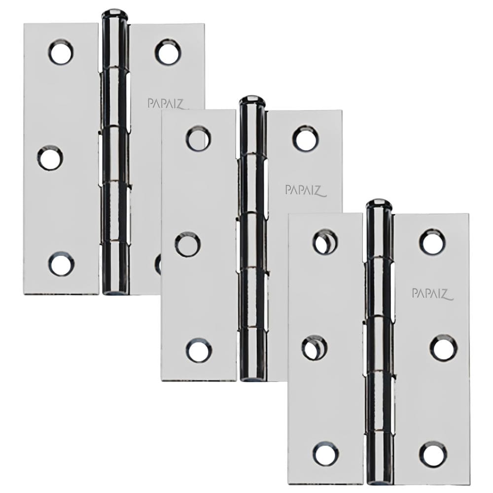 Dobradiça Leve de Aço Reto 1295 Conjunto Com 3 Peças - 0124011 - PAPAIZ