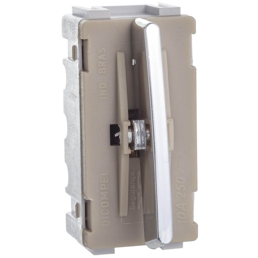 Módulo de Interruptor Bipolar Intermediário Cromado da Linha Novara - DC-1200/59 - DICOMPEL