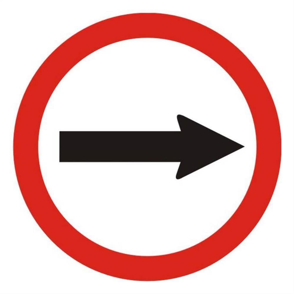 Placa de Poliestireno Auto-Adesiva 45x45cm Sentido Obrigatório - 300 AE - SINALIZE