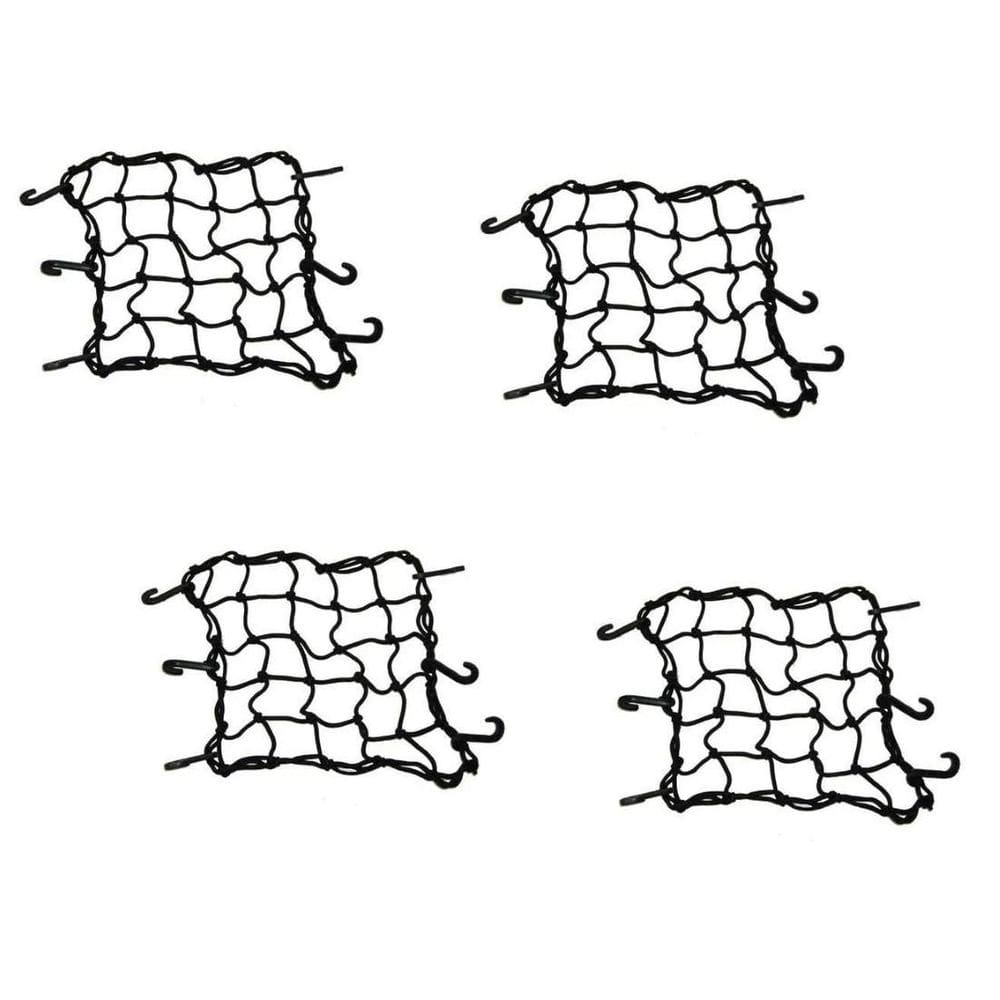 4 Rede Elástica Aranha Preta Moto Bagageiro Redinha 35 X 35