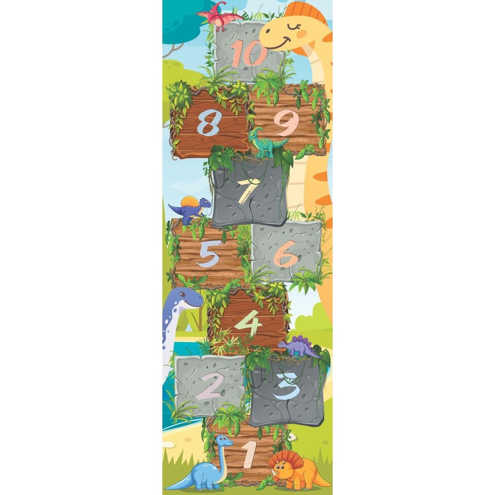 Adesivo De Chao Amarelinha Infantil Dinossauros 3X1M