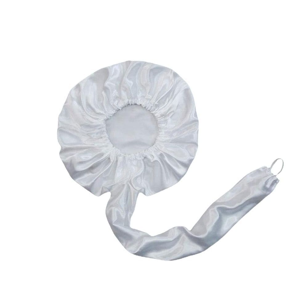 Kit 2 Touca Difusora Secadora Cetim Seda Anti Frizz Branca