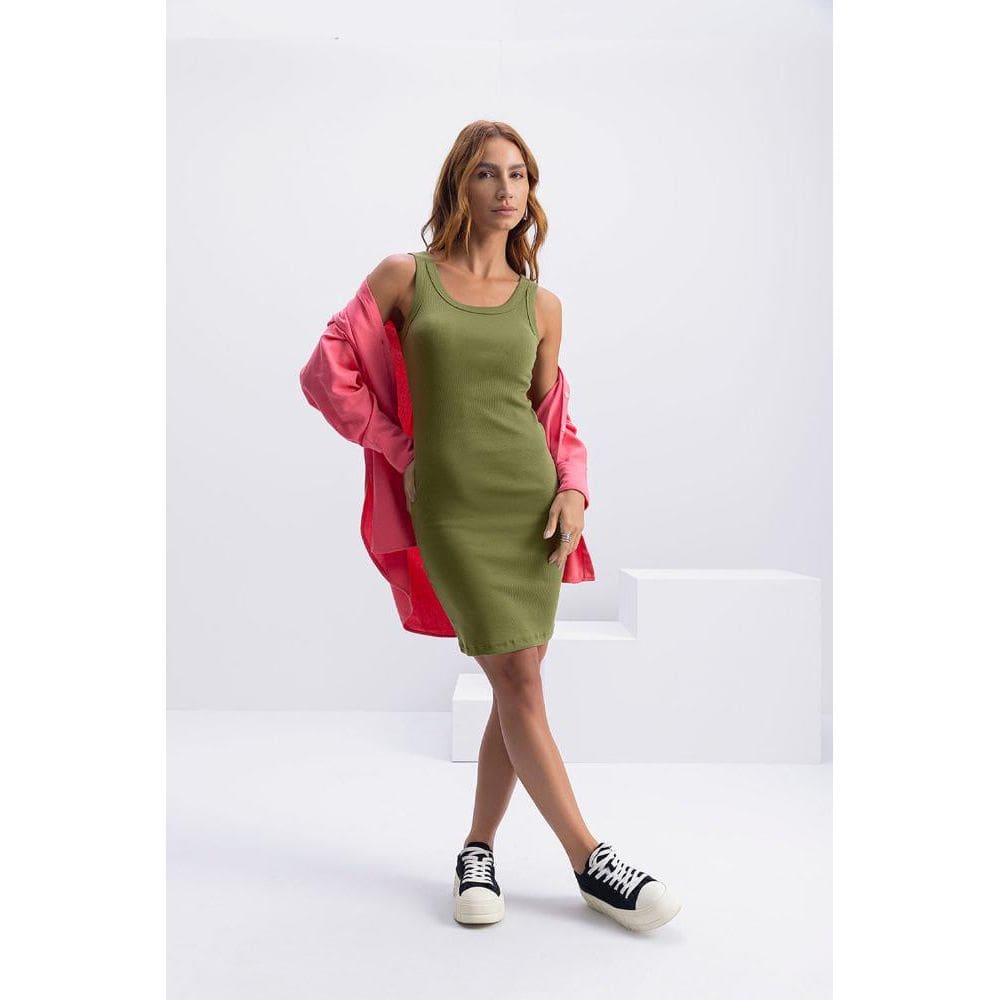 Vestido feminino curto em ribana Essendi - P