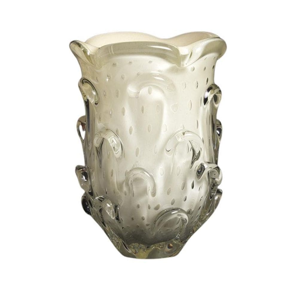 Vaso Em Cristal Murano Pérola - São Marcos 26Cm