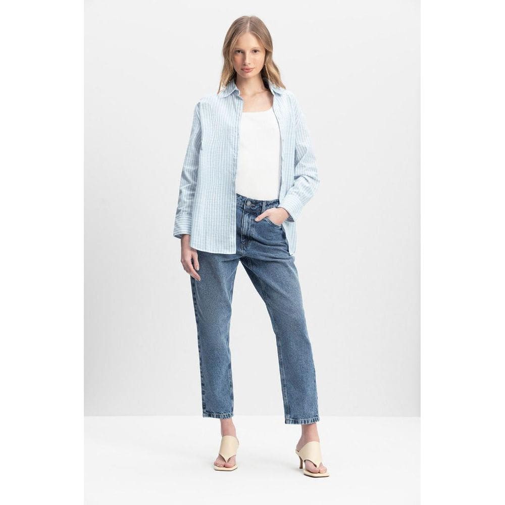 Camisa Feminina Bearritz Tinto com Botões Essendi P