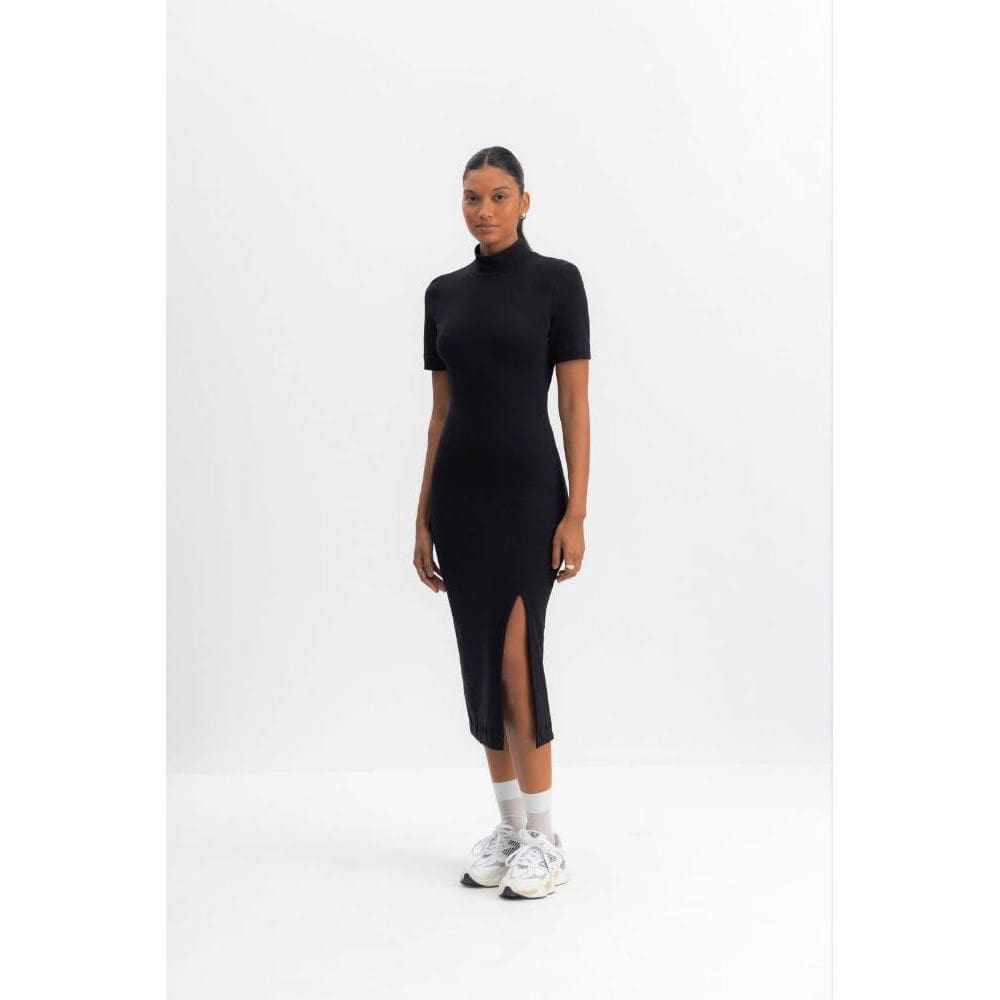 Vestido femino midi com fenda Essendi - G