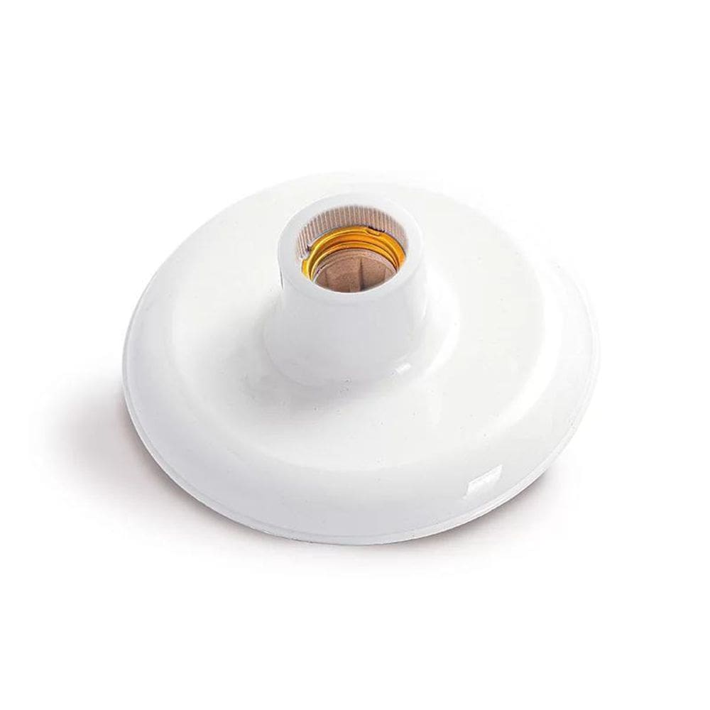 Plafon Pp Bocal Porcelana Branco 100W Syka C10