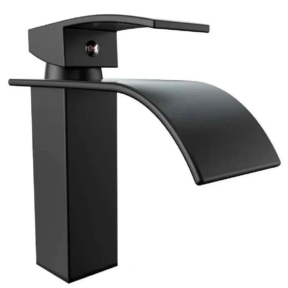 Torneira Lavabo Monocomando Cascata Luxo de Bica Baixa Preta - BAR-004 - STILLUS HOME
