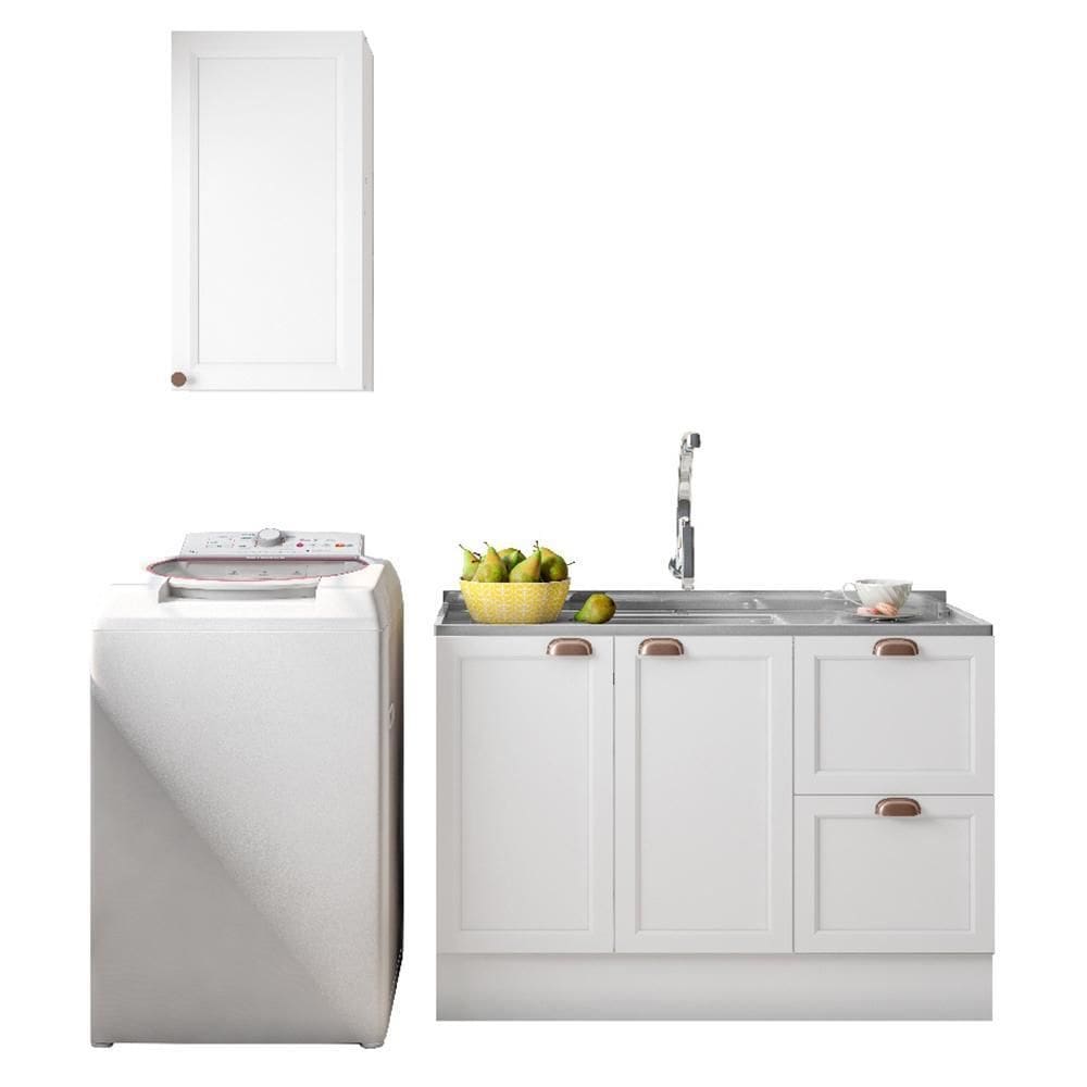 Cozinha Modulada Unna 2 Peças Aéreo 41cm e Balcão 120cm sem Tampo - Poliman Móveis