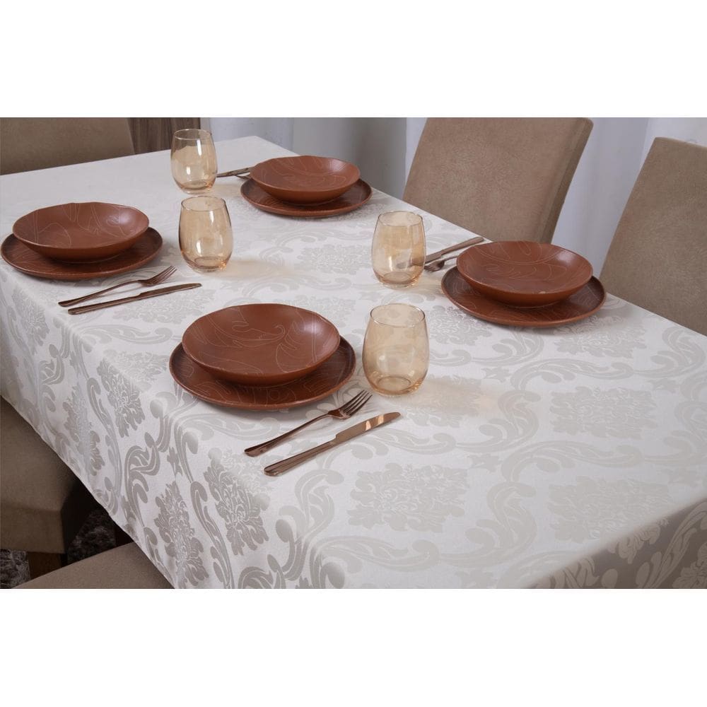 Toalha de mesa quadrada jacquard 1,35x1,50 - Palha