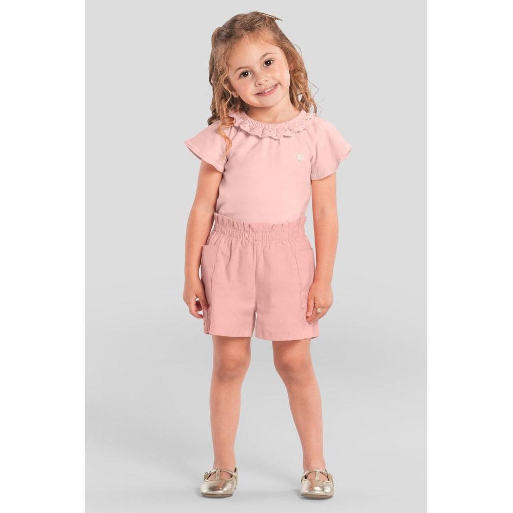 Conjunto infantil menina com guipir Mundi