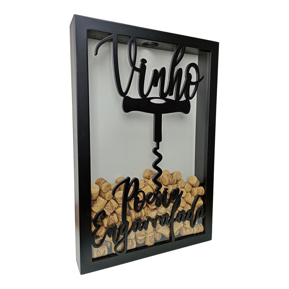 Quadro Porta Rolhas - Poesia Engarrafada - 150 Rolhas