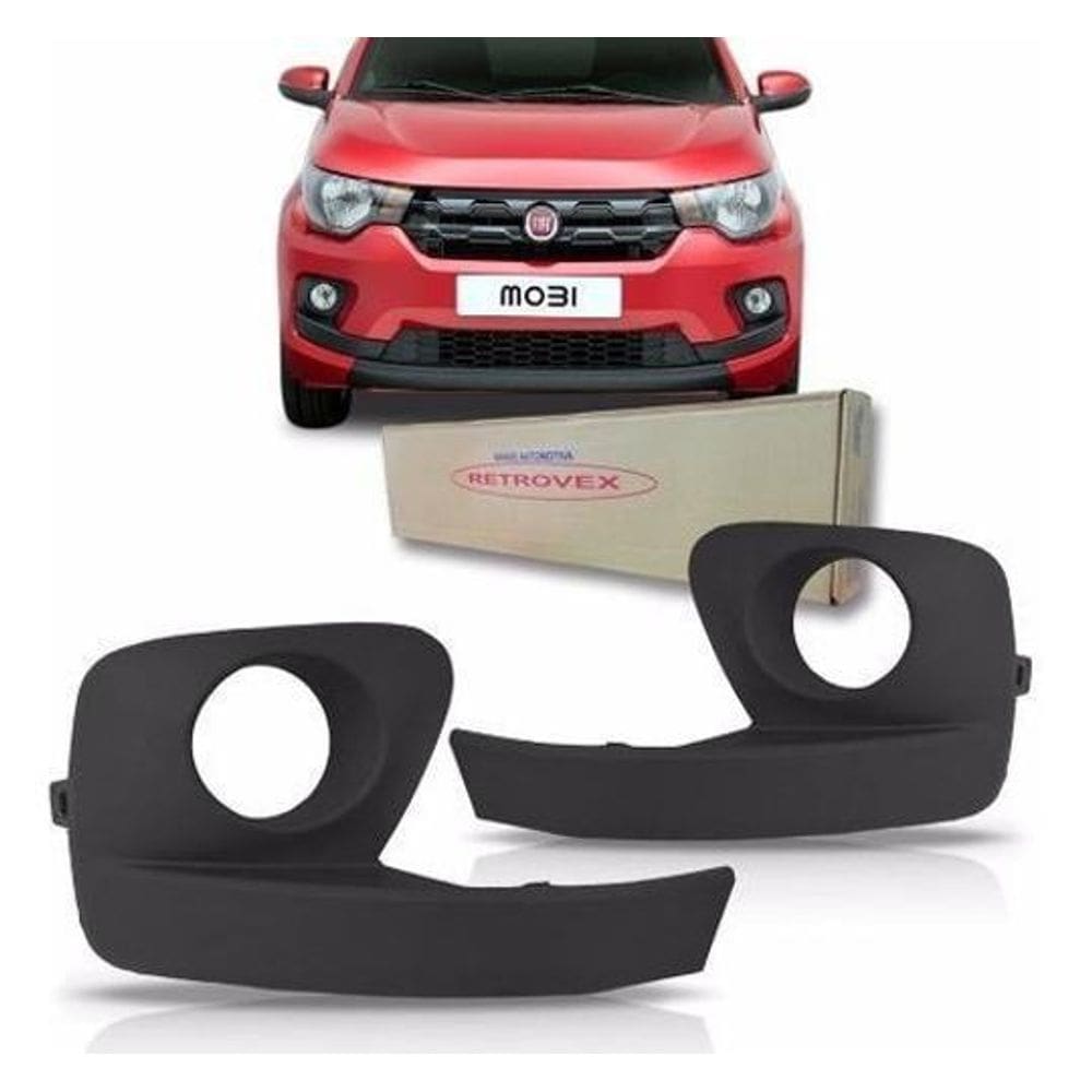 Par Grade Moldura Milha Fiat Mobi 2014 2015 2016 Com Furo