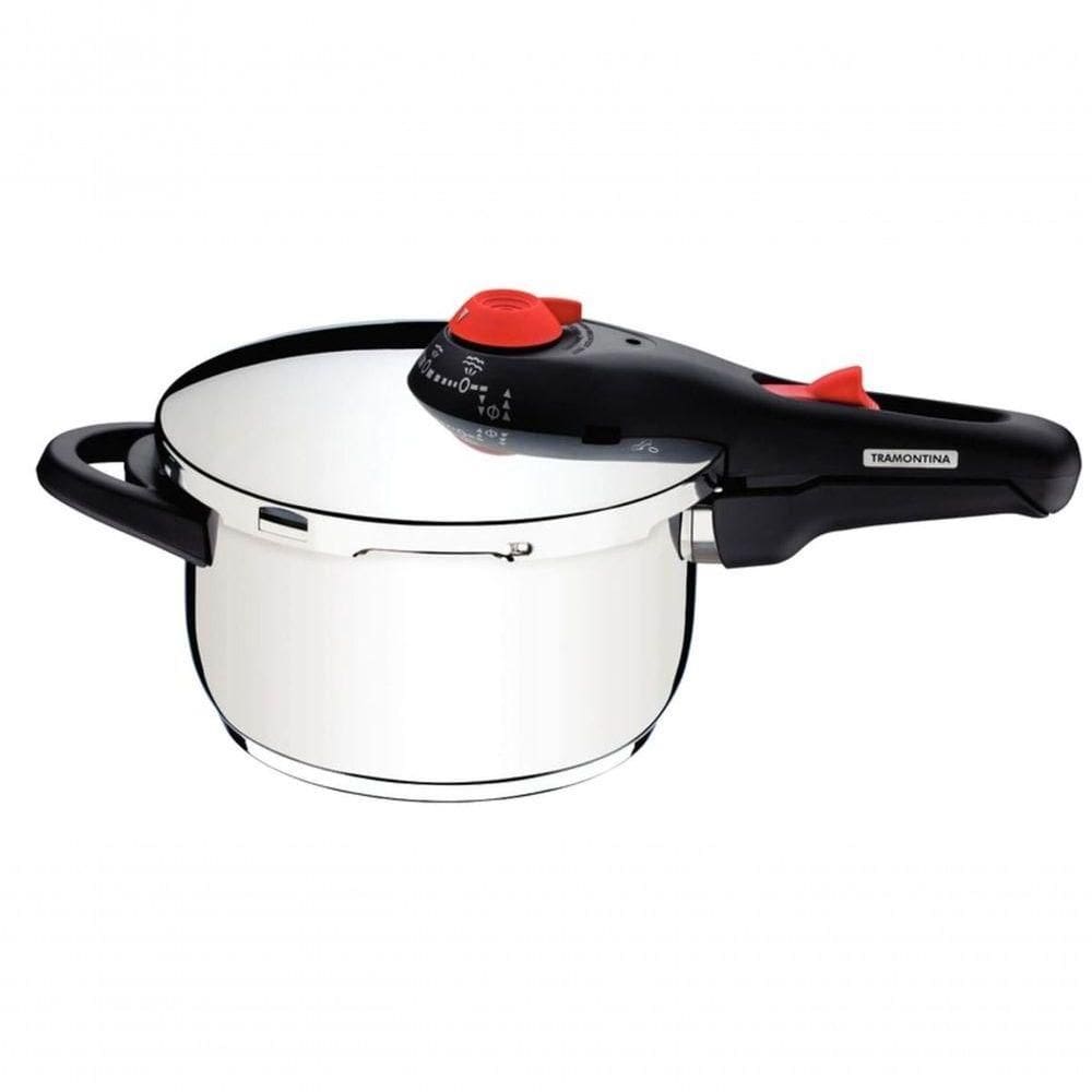 Panela De Pressão Tramontina Solar 22cm Em Aço Inox 4,5 Litros