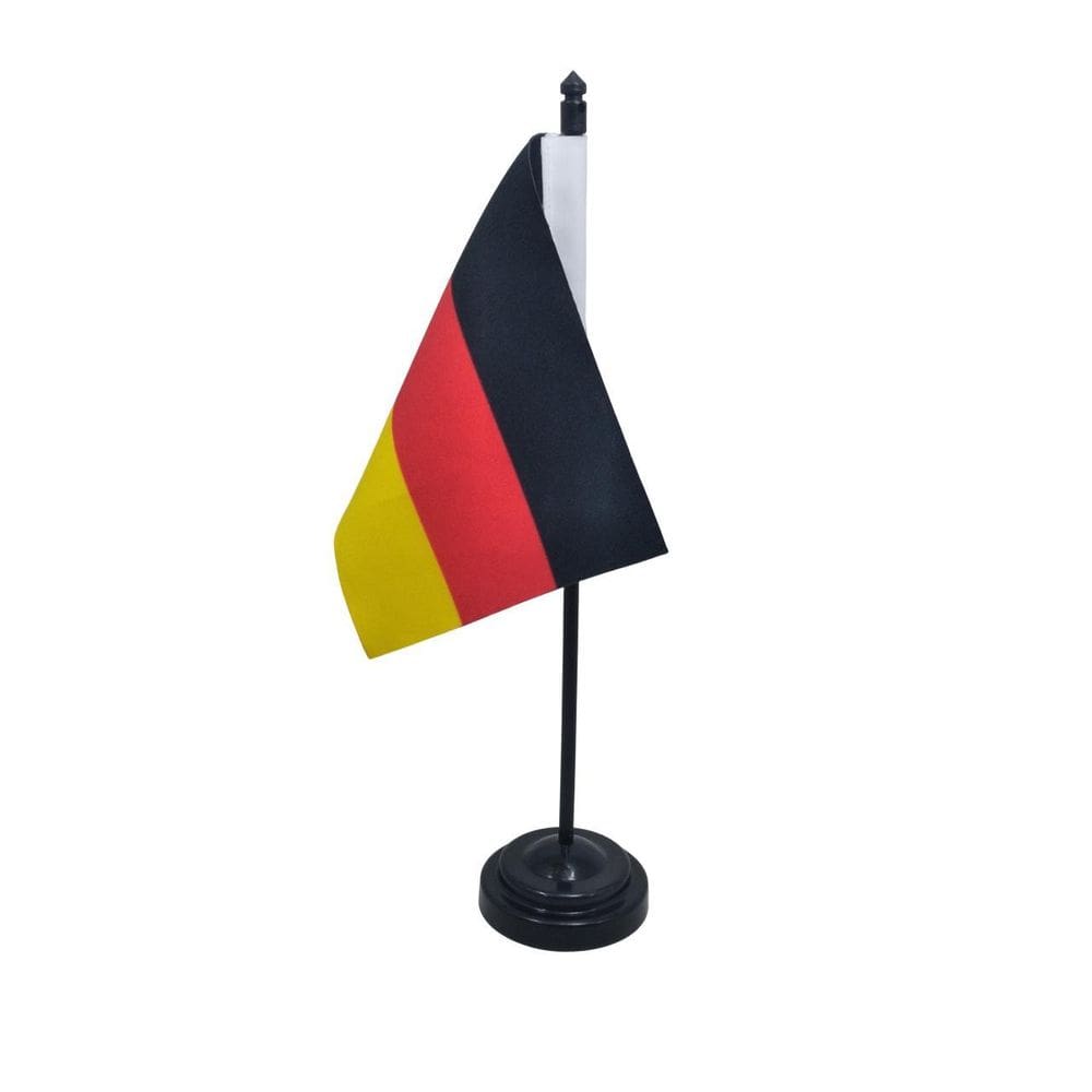 Bandeira Mesa Alemanha 10X14Cm Dupla Face Com Mastro 27,5 Cm
