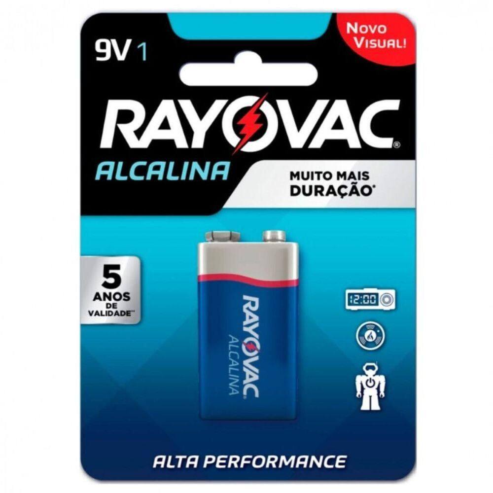 Bateria Rayovac 6lr61 Alcalina 9v Blister Com 01 Unidade