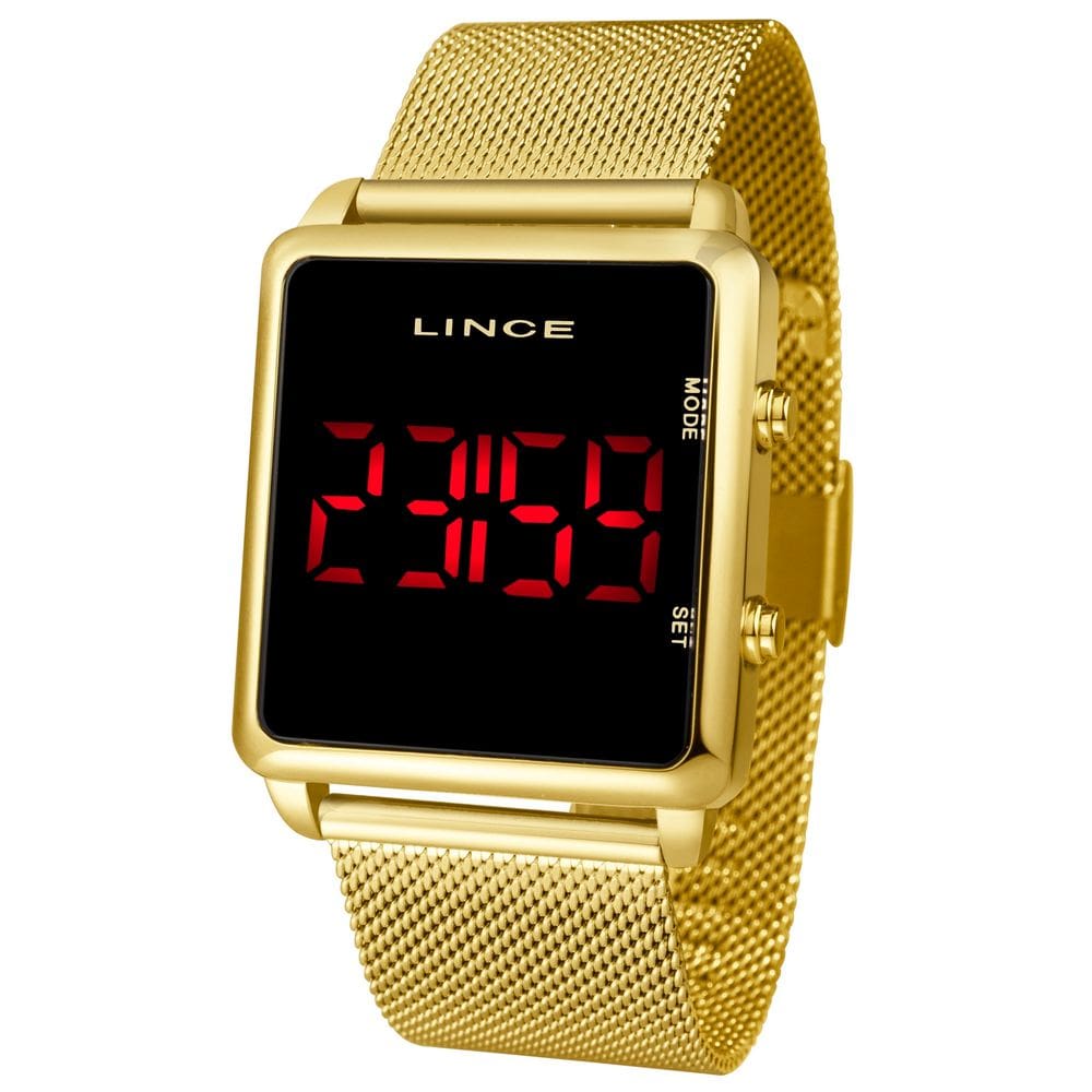 Relógio Feminino Lince Mdg4596L Pxkx Digital Dourado