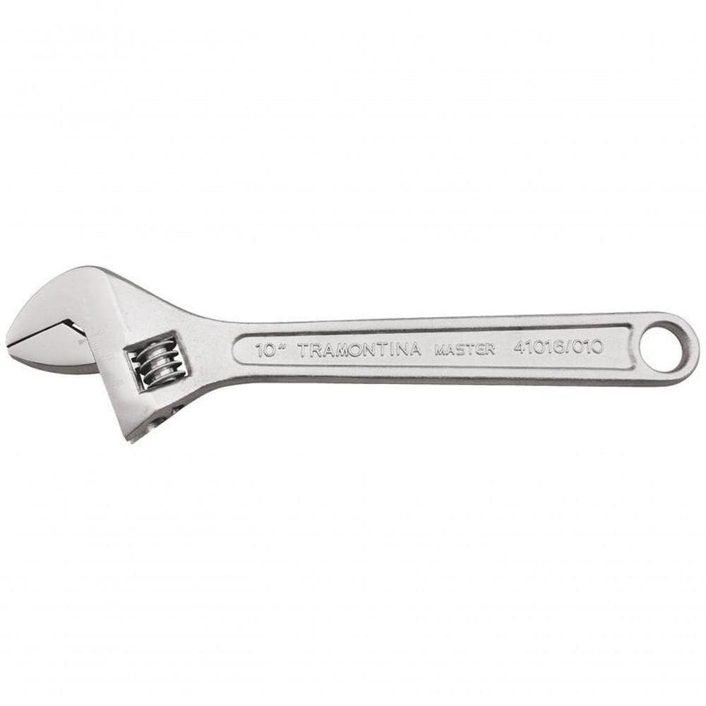 Chave Ajustável Para Porcas Tramontina Master 12” Com Corpo Forjado Em Aço Carbono Cromado