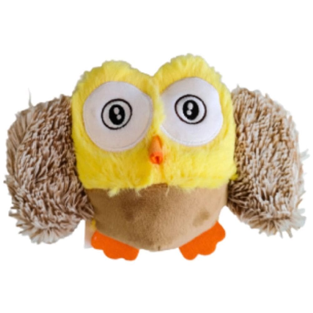 Brinquedo de Pelúcia Coruja Amarela Com Apito Savana Pet