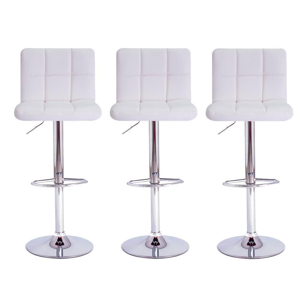 Kit 3 Banquetas Estofadas c/encosto p/Cozinha