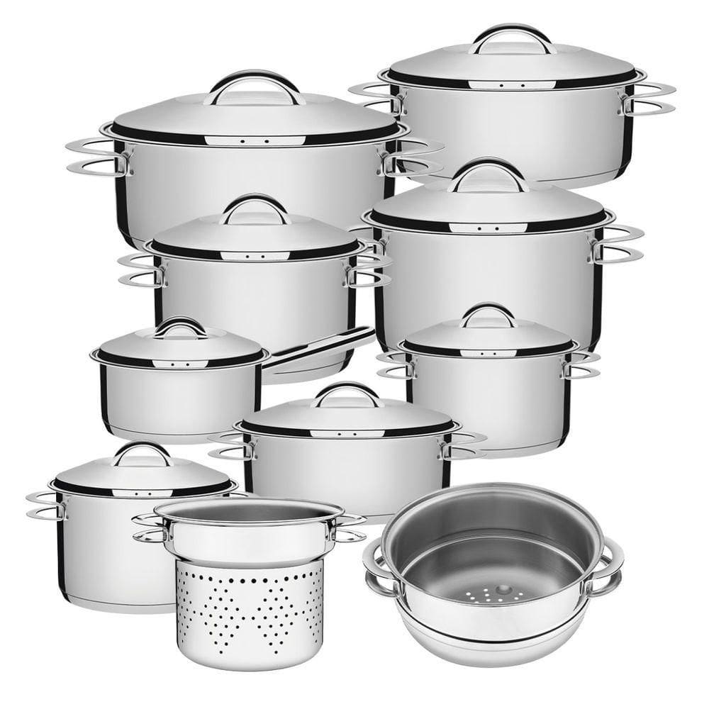 Jogo Panelas Solar 10 Peças Aço Inox Fundo Triplo Tramontina
