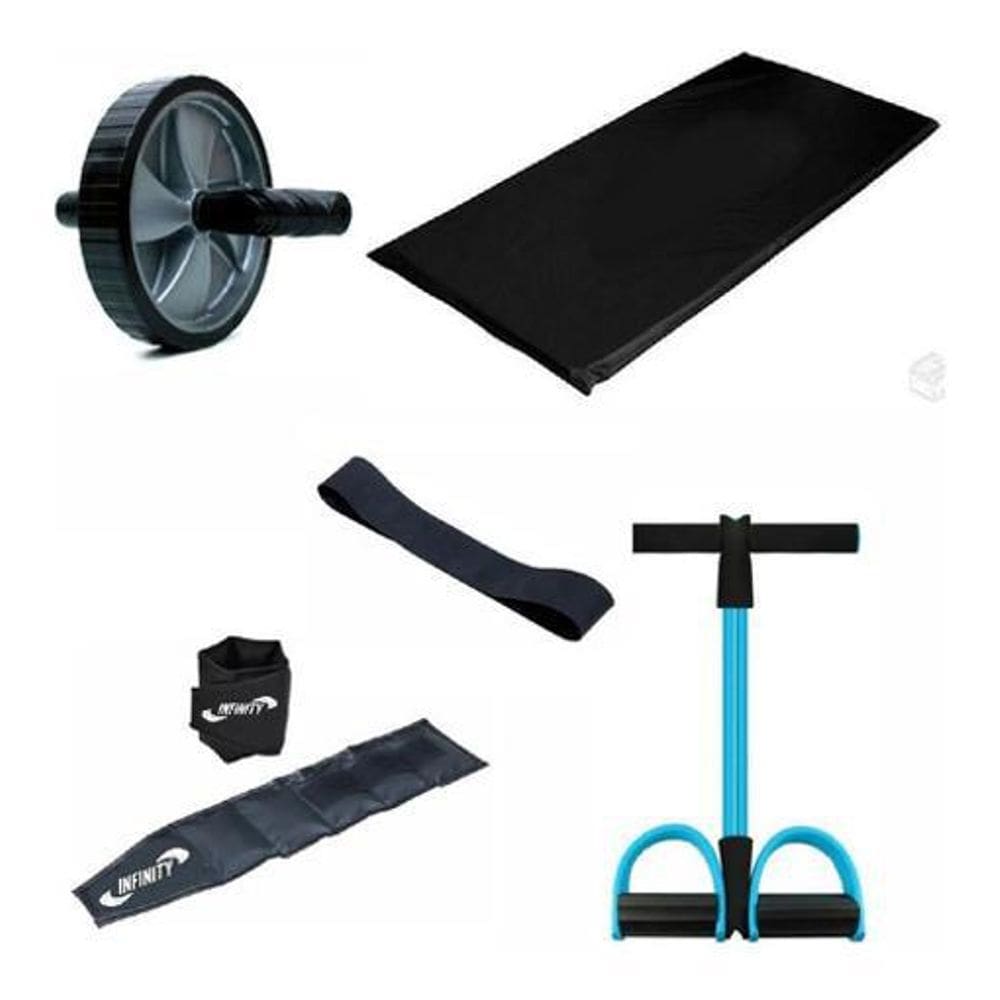 Kit Funcional Rodinha+ Extensor +Caneleira5+Colchonete +Band