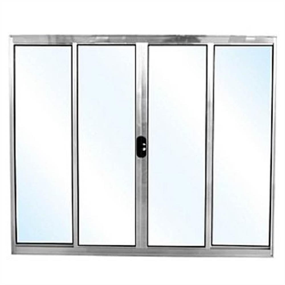 Vitrô de 4 Folhas Sem Bandeira e Com Grade 100x120 Metro Soft - JANELLOT