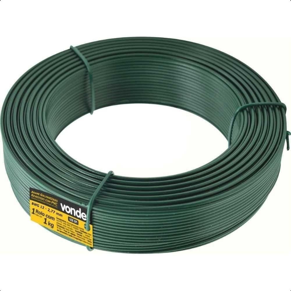 Arame Revestido Pvc Com 01kg Verde BWG12 Vonder