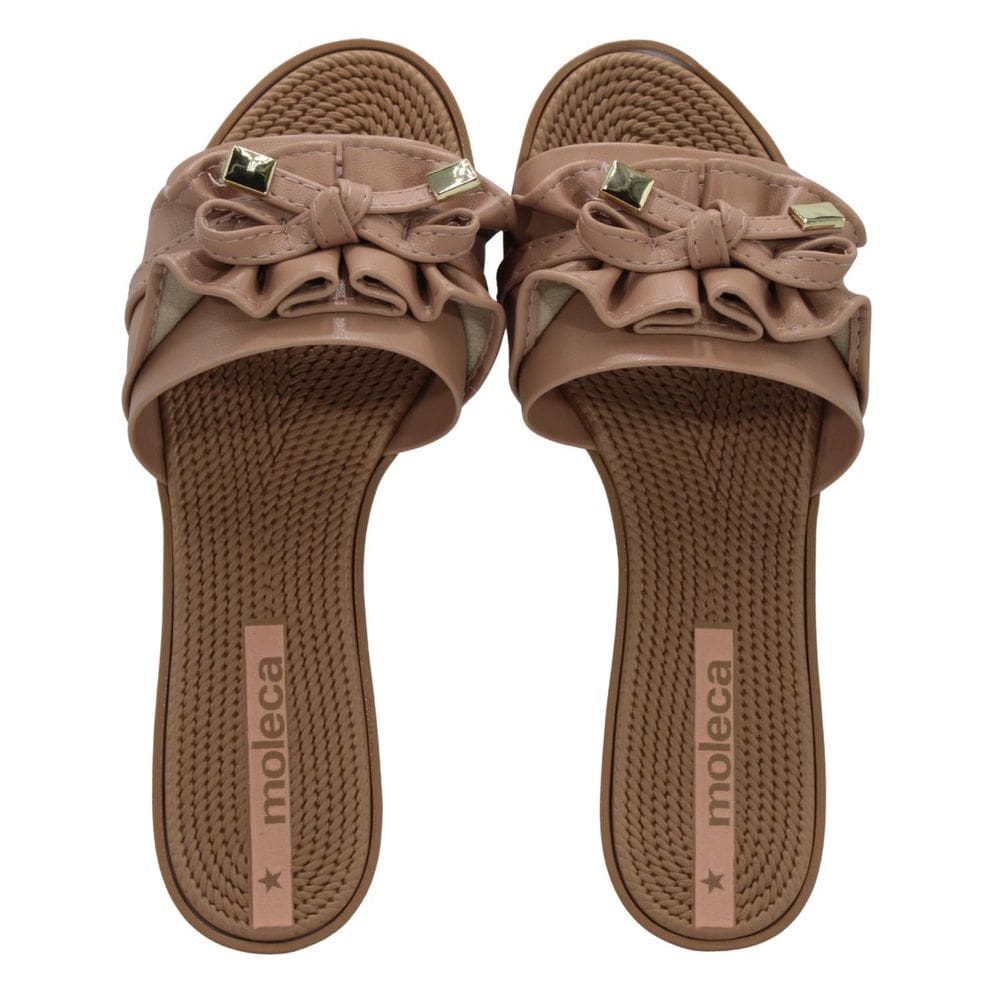 Tamanco Rasteira Feminino Moleca Napa Turin Nude