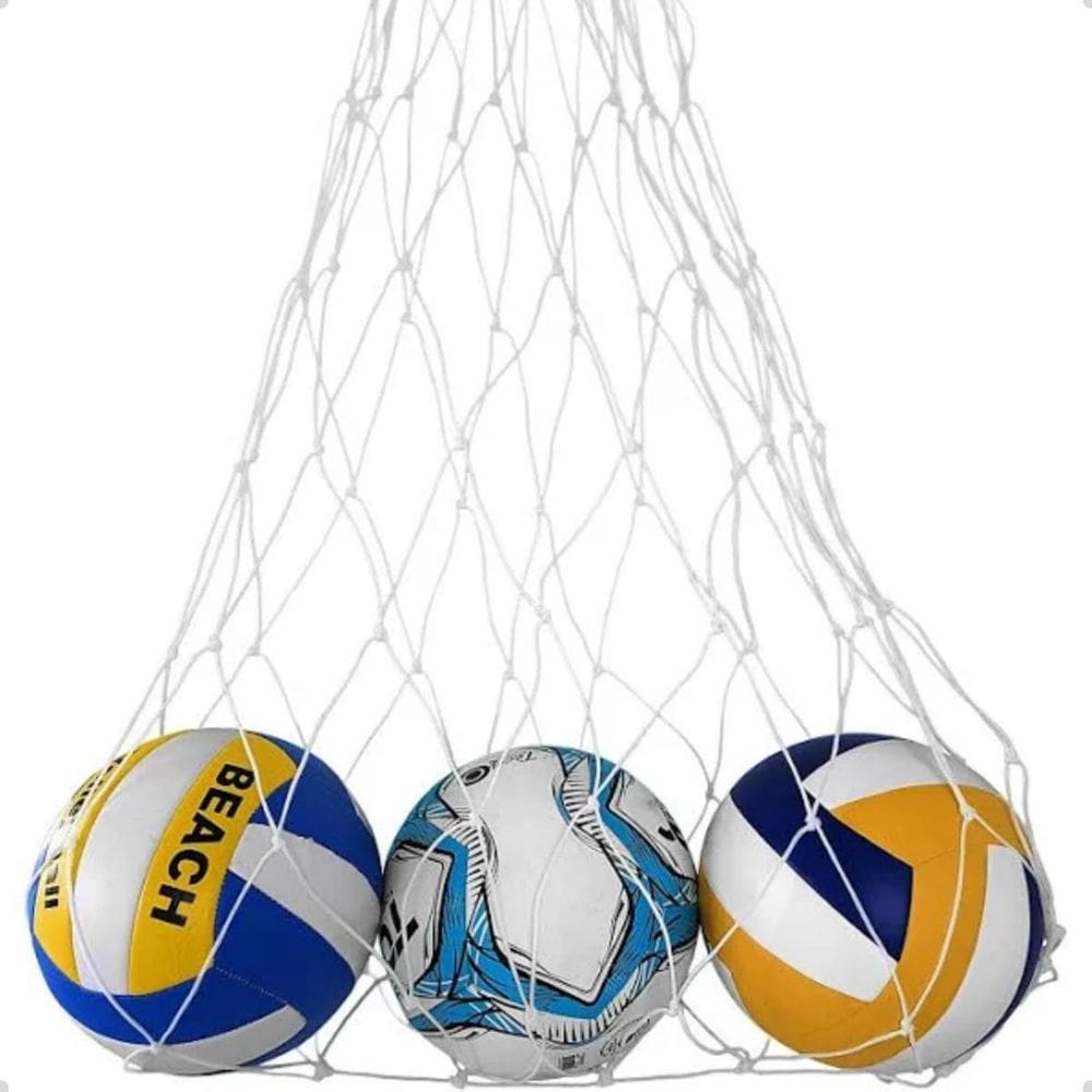 Rede Transporte De Bola Futebol Volei Fio 4Mm Seda 20 Bolas