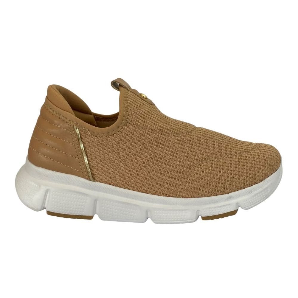 Tênis Comfort Flex 2590302 Feminino Bege casual super leve