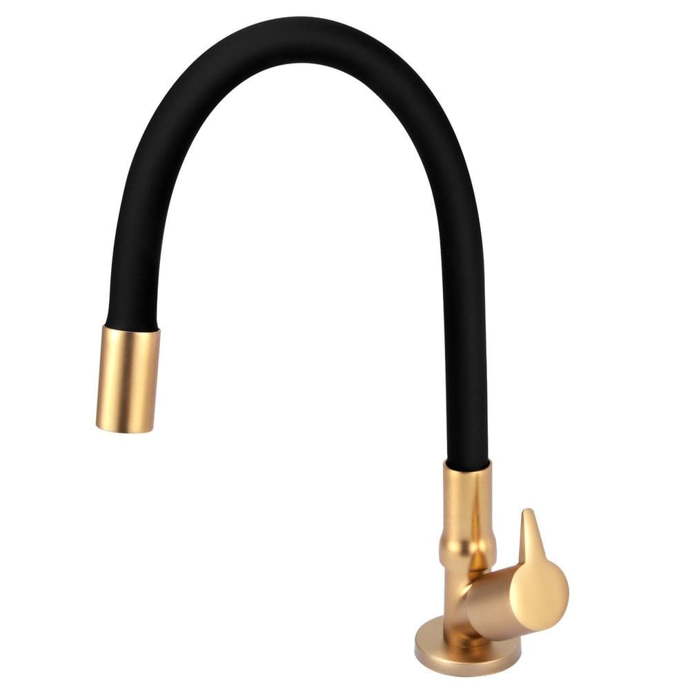 Torneira Cozinha Gourmet Flexível Gold Black/Preto Mesa
