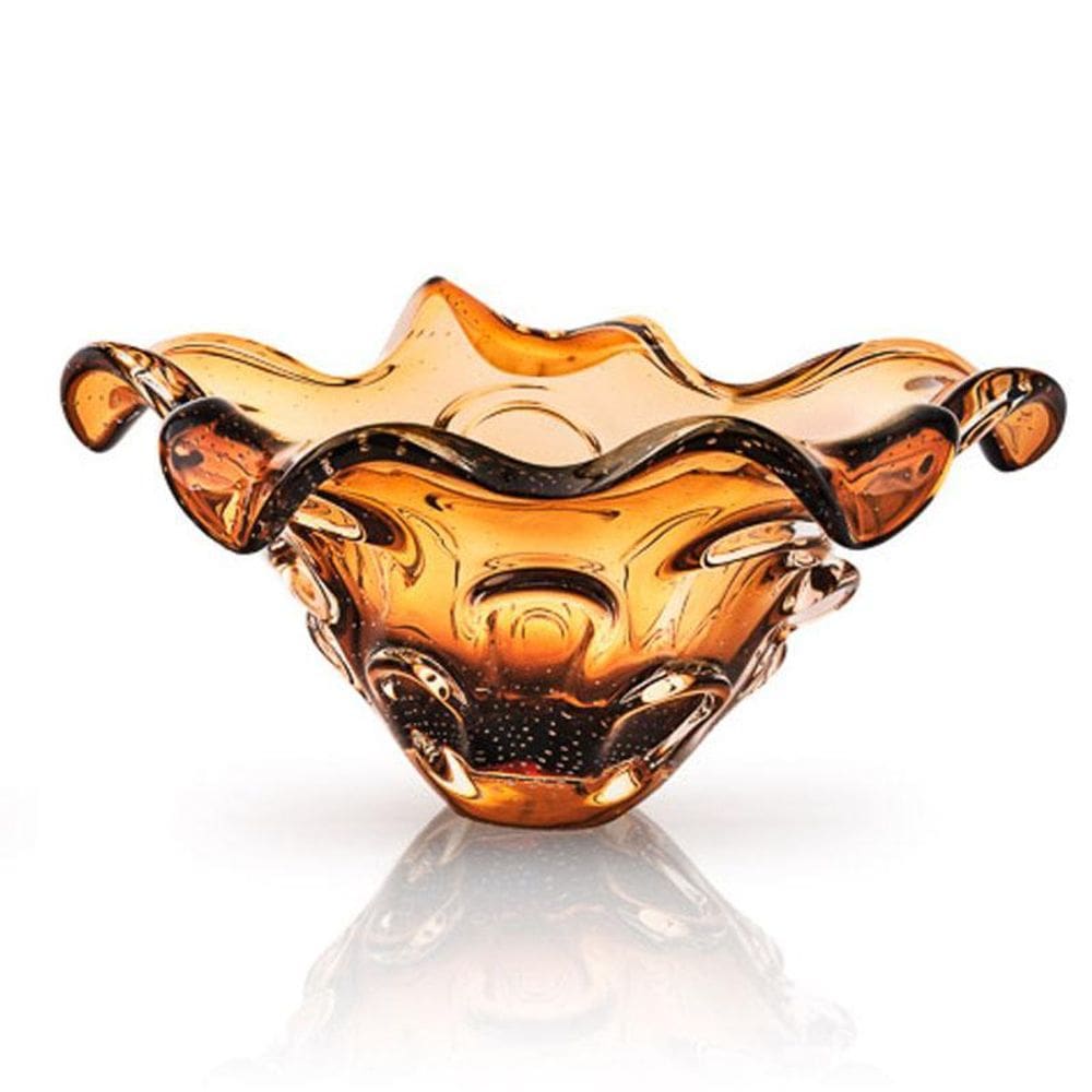 Centro De Mesa Em Cristal Murano Marrom - São Marcos 45Cm