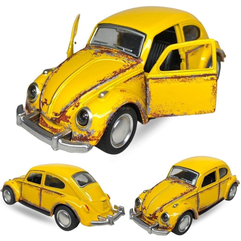 Carrinho De Ferro Miniatura Fusca Envelhecido Abre Portas