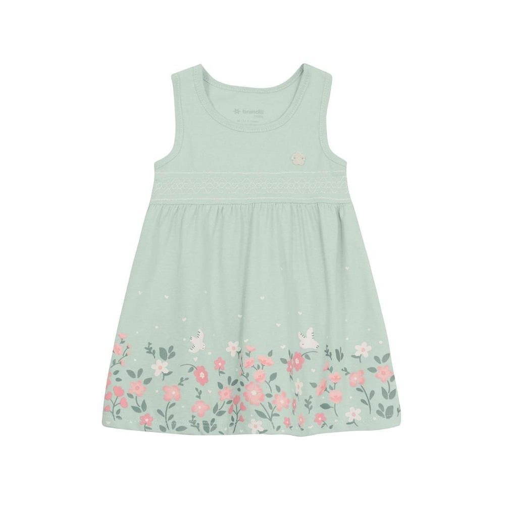 Vestido bebê menina com flores Brandili Baby