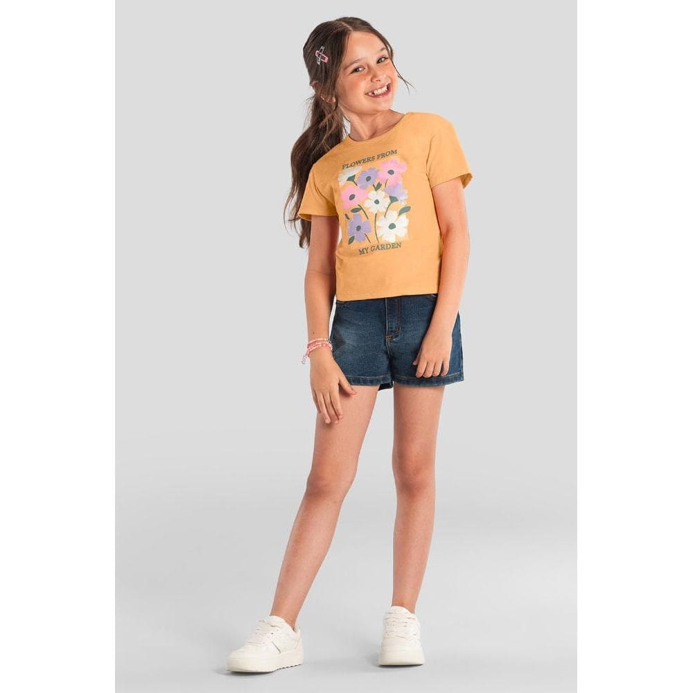 Blusa infantil menina de flores Brandili