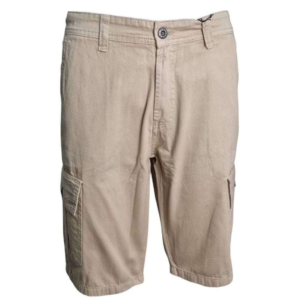 Bermuda Masculina Sarja Wolfgan Bege Plus Size
