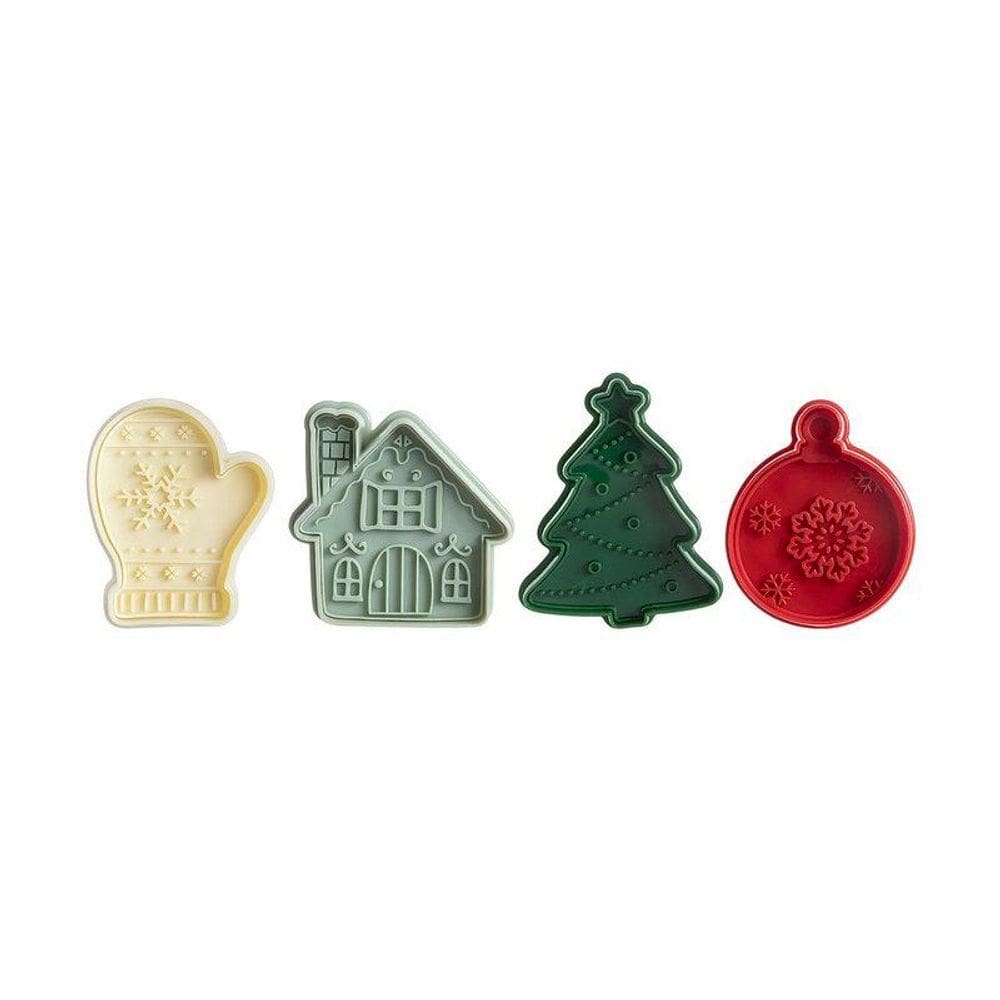 Jg Cortador De Biscoito Natal Ginger Bread 4Pcs Saz Home Style:Multicolorido